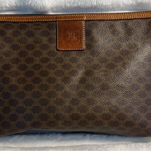 CELINE Brown Monogram Clutch/ Cosmetics Bag